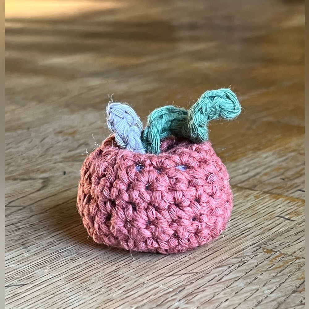 🎃 Crochet Pumpkin - handmade with a hemp + cotton blend yarn